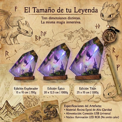 Lámpara HTTYD de Resina Epoxi LED