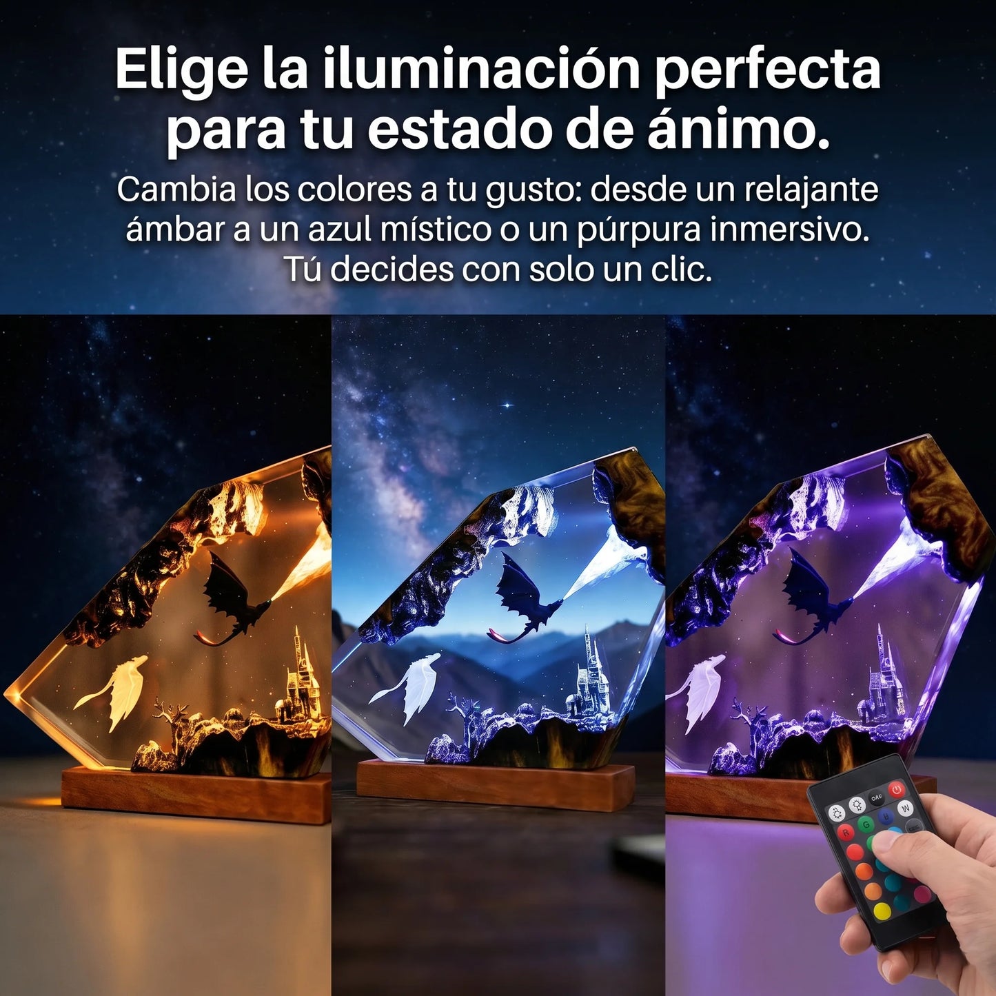 Lámpara HTTYD de Resina Epoxi LED