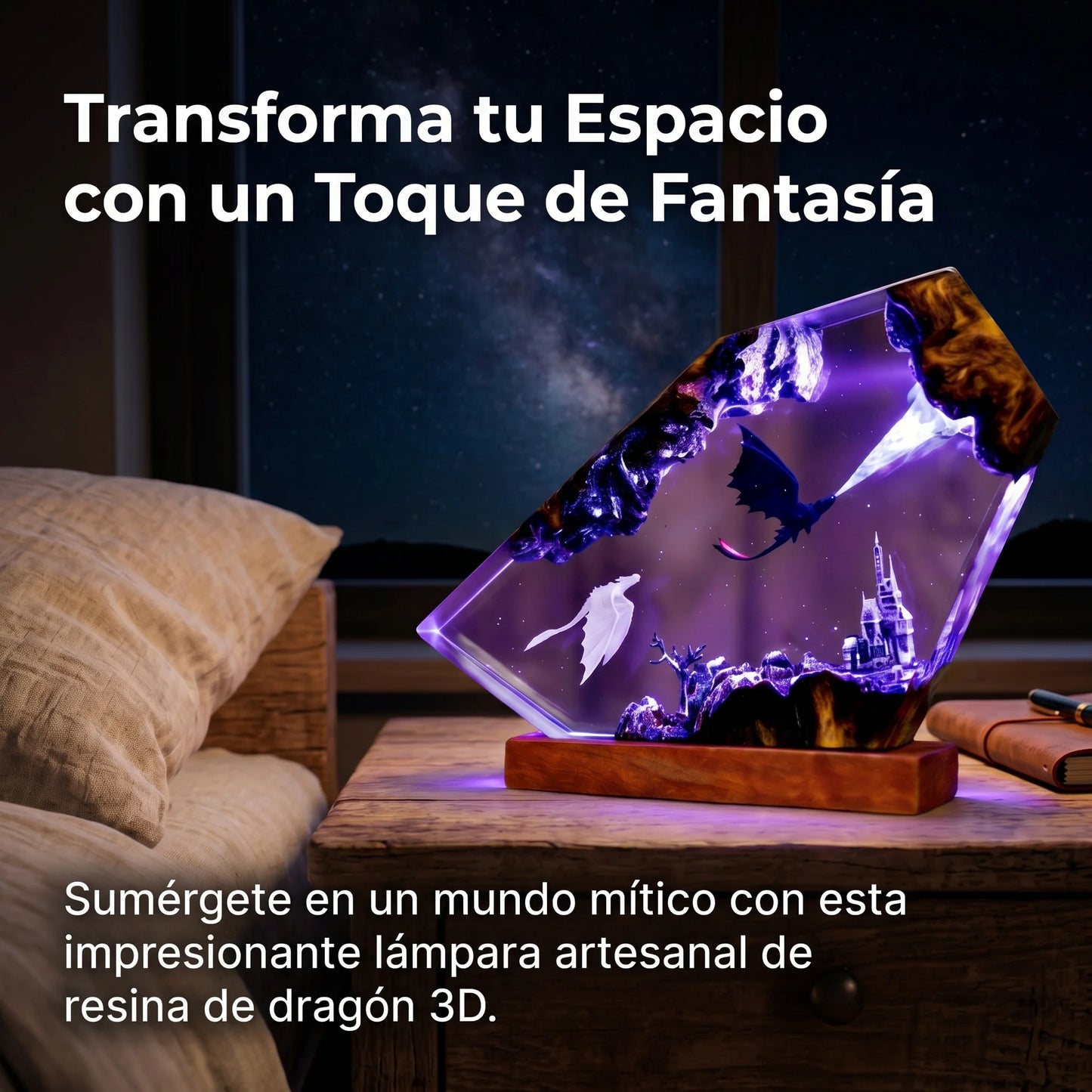 Lámpara HTTYD de Resina Epoxi LED