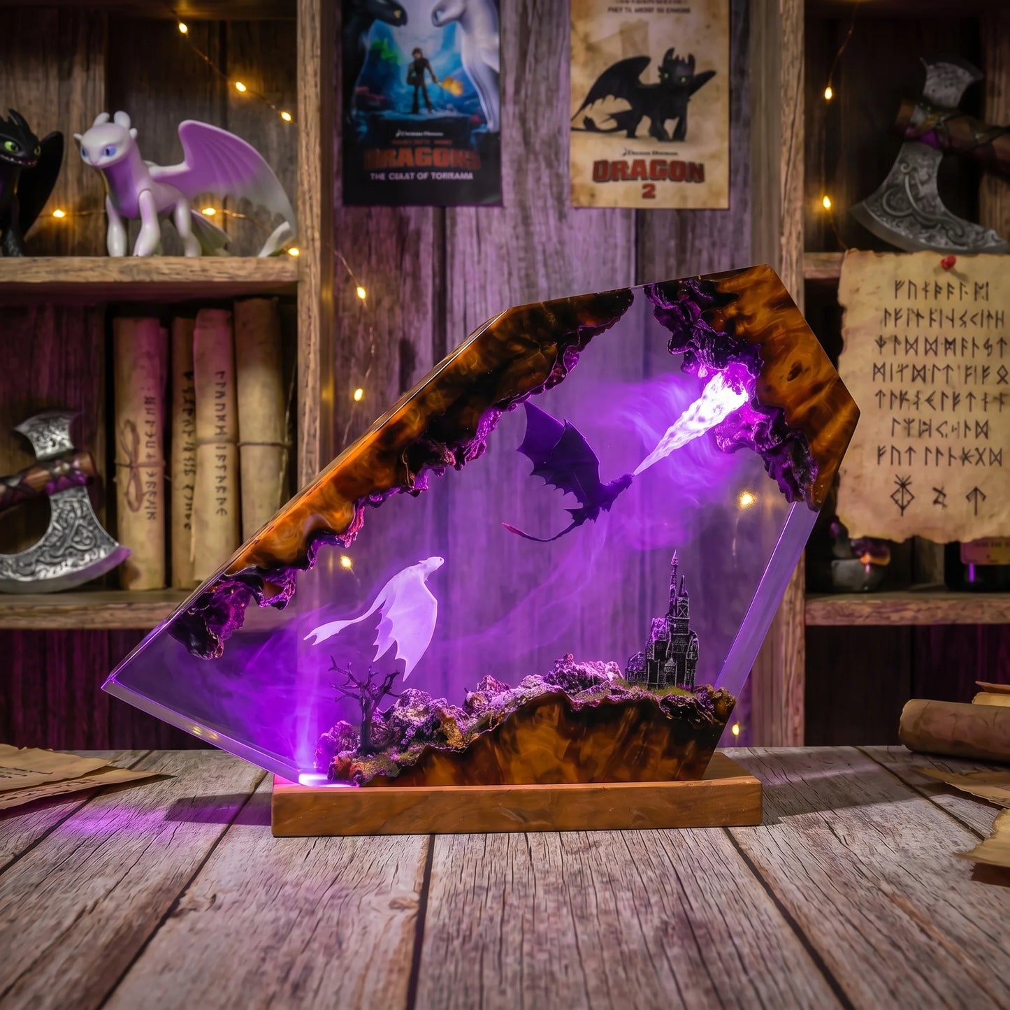 Lámpara HTTYD de Resina Epoxi LED
